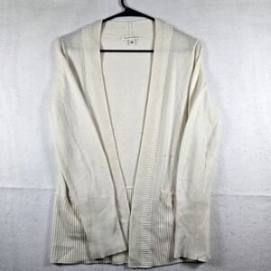 Banana Republic Cardigan‎ Women S Ivory Cream Shawl Collar Open Wool Polyester